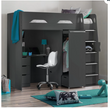 Pegasus Highsleeper Bed Anthracite/Silver