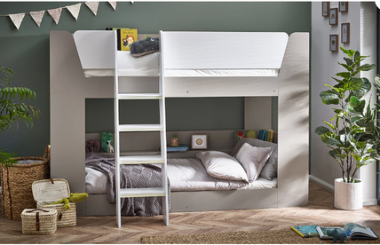Petal Bunk Bed Taupe & White