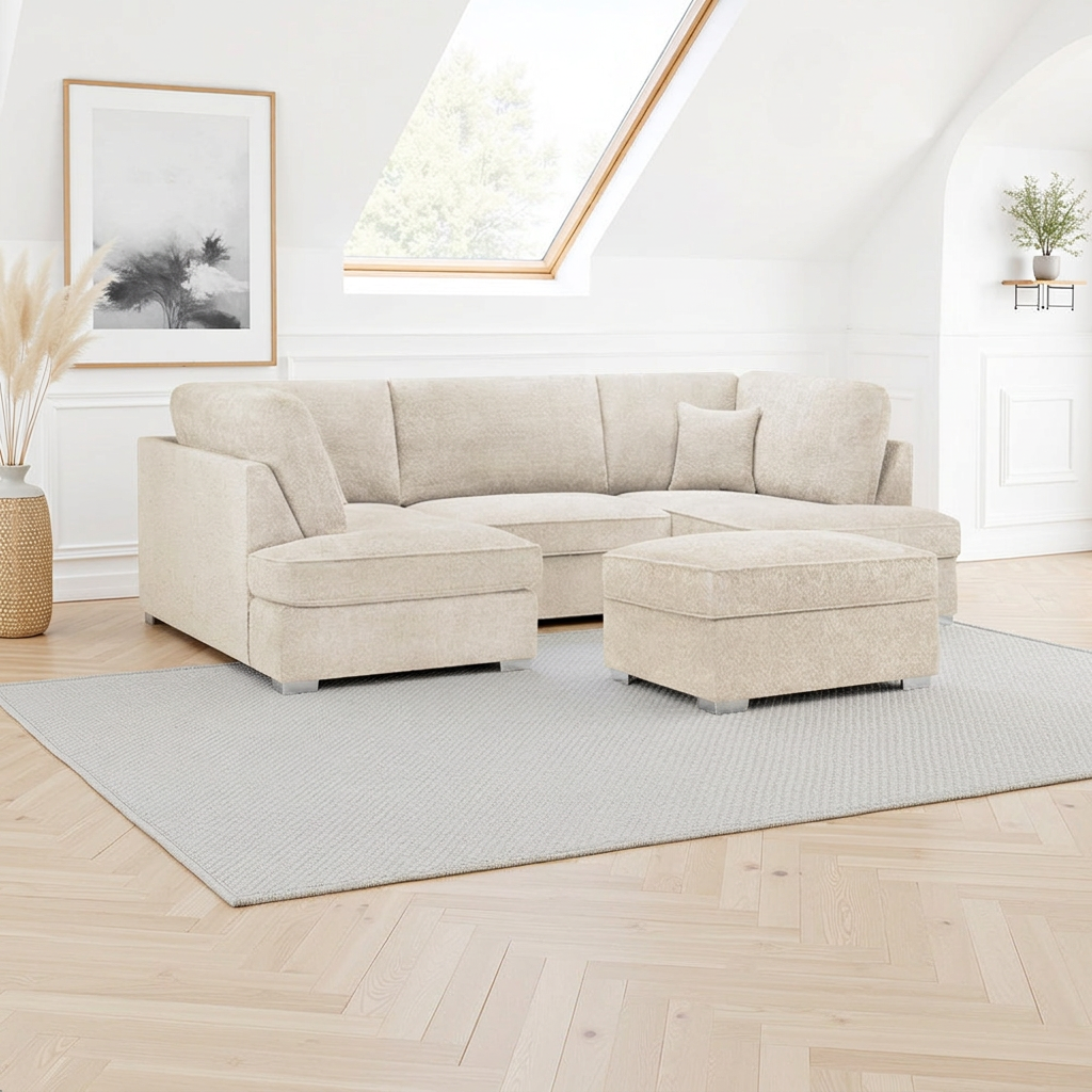 Carnaby Sofa Boucle Beige U Shape Corner