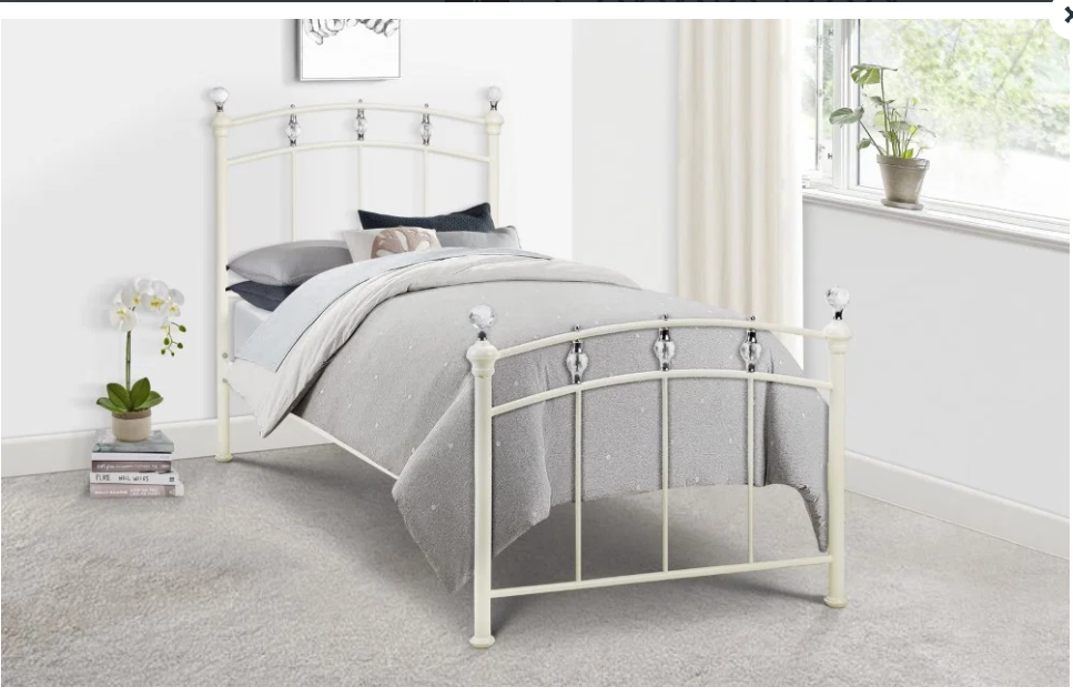 Sylvie Bed Frame Single Stone White