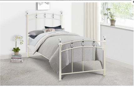 Sylvie Bed Frame Single Stone White